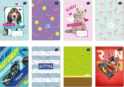 Fletore A5 INTERDRUK Notebook, 32 fletë, 3 rreshta, dizajn i përzier