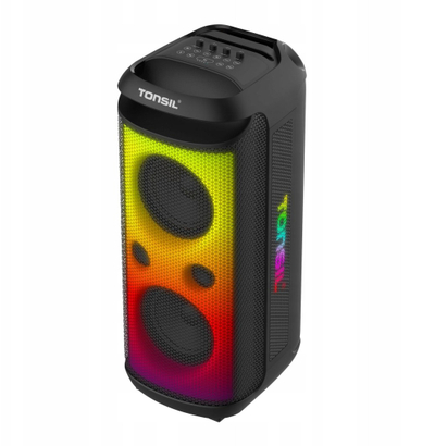 Kuti muzikore portative Tonsil Party Dance 1600, Bluetooth, drita LED, e zezë
