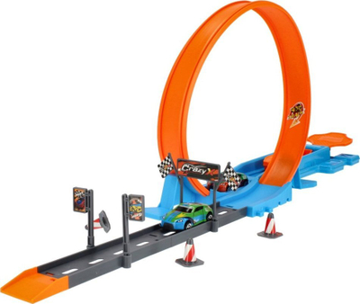 Pistë garash Mega Creative Racing Ejection, 18 pjesë, me makina metal, shumëngjyrëshe