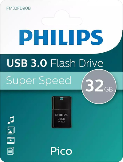 USB Philips Pico Edition 3.0 FM32FD90B/00, 32GB, kompakte, e zezë
