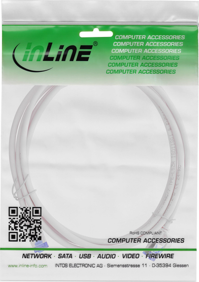 Kabllo rrjeti InLine Patch Cable Slim, Cat.6A S/FTP, 25m, gri