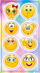 Ngjitësa emotikone Ranok Creative Emoticon Stickers, set me 12 copë, shumëngjyrëshe