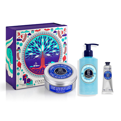 Set dhuratë për femra L'Occitane en Provence Shea Body Set, krem dushi 250 ml + krem trupi 200 ml + krem duarsh 30 ml