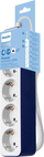 Zgjatues elektrik Philips Power Multiplier, 1.5m, 4 priza Schuko, i bardhë e kaltër