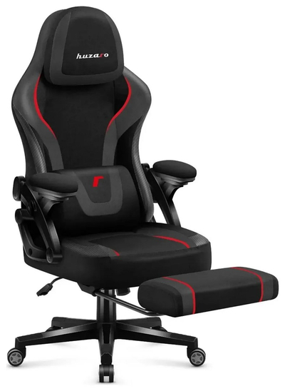 Karrige gaming Force 4.6 Carbon, ergonomike, me këmbëmbajtëse, e zezë gri