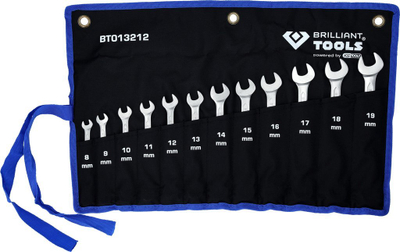 Set çelsa unazorë me ratçet Brilliant Tools BT013212, 12 copa, 8-19 mm, ngjyrë argjendtë