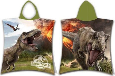 Ponço peshqiri Jerry Fabrics Jurassic World, 50 x 115 cm, me kapuç, shumëngjyrësh