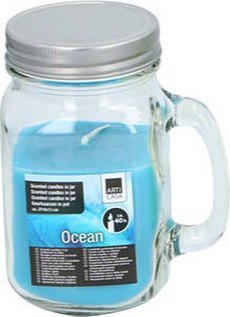 Qiri aromatik Arti Casa Ocean, në kavanoz qelqi, 40 orë djegie, blu
