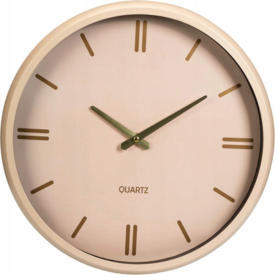 Orë muri quartz Wall Clock, 38 cm, beige me ari