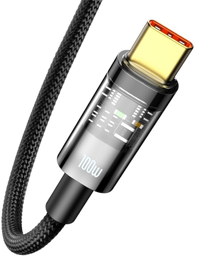 Kabllo Baseus Explorer Series USB-A - USB-C, 100W, 1m, e zezë
