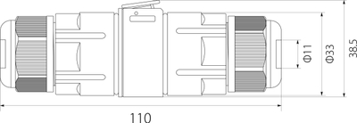Lidhës kabllor Szpnl 295, 5x1.5mm², IP68, i zi