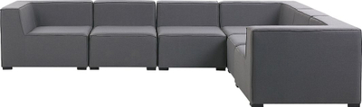 Kolltuk këndor kopshti Beliani Arezzo, 7 vende, modular me ottoman, gri