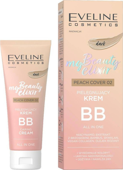 Krem BB Eveline Cosmetics My Beauty Elixir Peach Cover, hidratues, nuanca 02 Dark, 30 ml