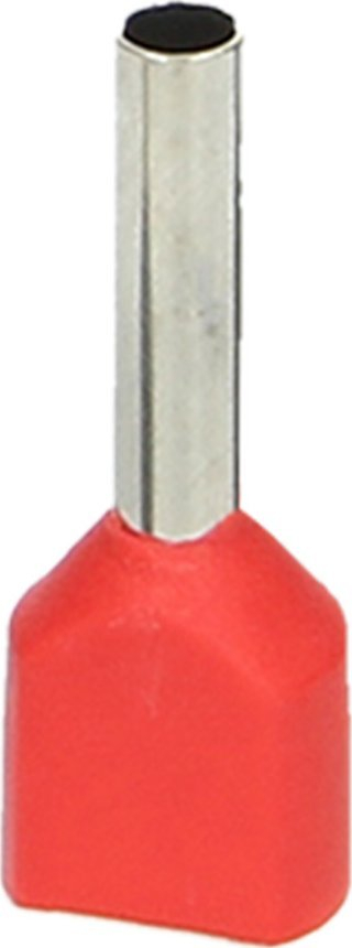 Tubëzë e izoluar ferrule e dyfishtë, prerje 1mm², gjatësi 10mm, 100 copë