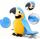 Lodër pelushi papagall Talking Parrot, interaktive, që përsërit zërin, blu e verdhë