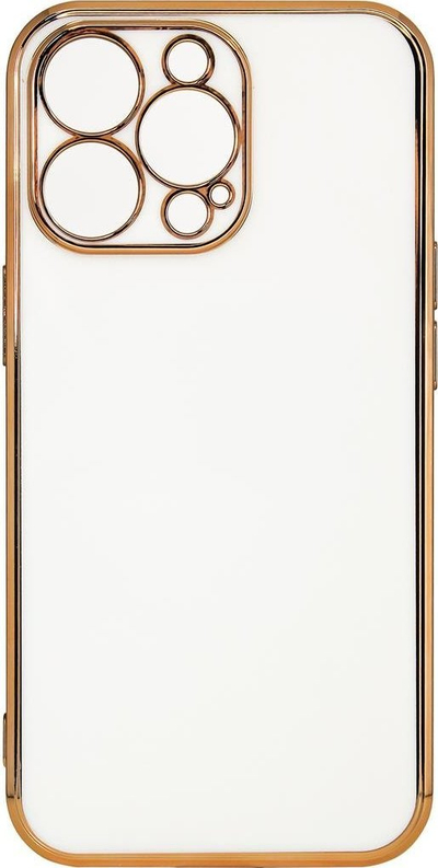Mbrojtëse xheli Hurtel Lighting Color Case për Samsung Galaxy A12 5G, kornizë e artë, e bardhë