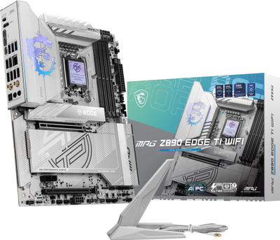 Pllakë amë MSI MPG Z890 EDGE TI WIFI, Intel Z890, LGA 1851, ATX, argjend-bardhë