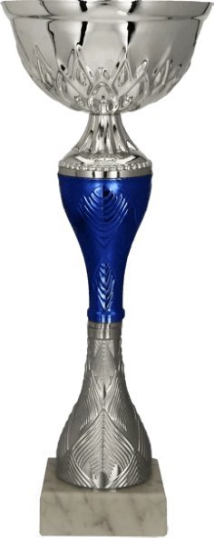 Trofe metalik Silver Blue 9267A, 35cm, argjendtë dhe blu
