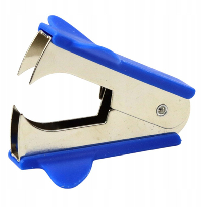 Heqës kapësesh metalik Office Tool, dorezë plastike, blu
