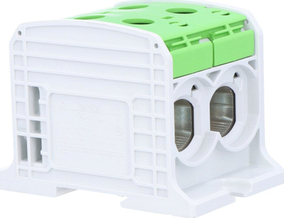 Terminal elektrik Simet STB 185-2 SIMBLOCK, për Al Cu, montim në shinë, i gjelbër