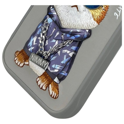 Kuti telefoni Nimmy Glasses Cool Cat për iPhone 16 Pro Max 6.9", TPU PC, gri
