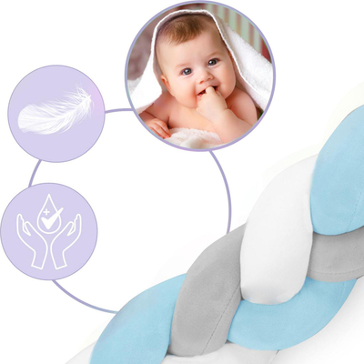 Заштитник за креветче Ricokids, 3m, антиалергиски памук, сина