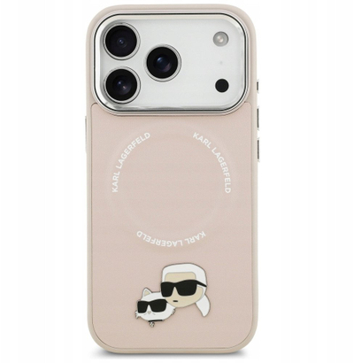 Futrollë telefoni Karl Lagerfeld MagSafe për iPhone 17 Pro Max, PU, rozë