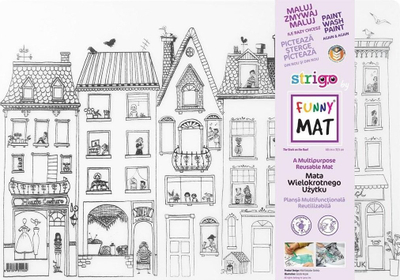 Fletë ngjyrosjeje Funny Mat City, silikoni, 48 x 33 cm, e bardhë