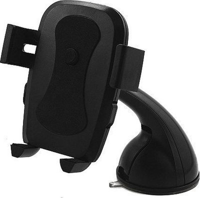 Mbajtëse telefoni për makinë Vega Suction Cup, universale, rrotullim 360°, e zezë
