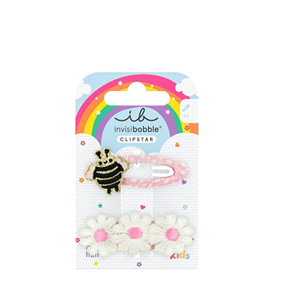 Kapëse për flokë Invisibobble Snap Clip Kids Happy Spring Bee Hair Clip, 2 copë