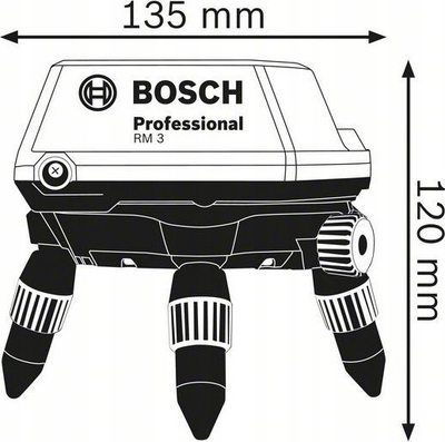 Mbajtës lazer Bosch RM 3, për ambiente të brendshme, me Bluetooth