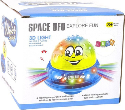 Top lodër uji LeanToys Water Ball UFO, LED, muzikë argëtuese, rozë