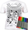 Bluzë Planet Pastel Recolorable T Shirt Ball, 100% pambuk, me 10 markerë të larshëm, shumëngjyrëshe