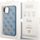 Këllëf telefoni Guess iPhone 14 Pro 6.1", silikon, motiv logo, blu