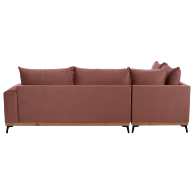 Divan këndor MESINA, 290x240 cm, këmbë të larta, dusty pink