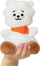 Lodër pelushi BT21 RJ Palm Pal, 5\", mini, e bardhë