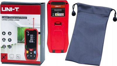 Matës distance me lazer UNI-T LM50, 50 m, ekran 2", i kuq