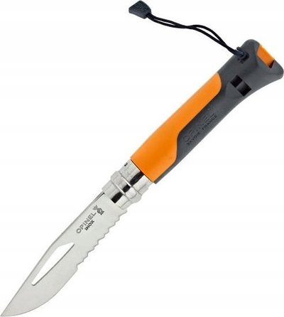 Thikë palos Opinel No. 08 Outdoor, teh çelik inox, dorezë portokalli
