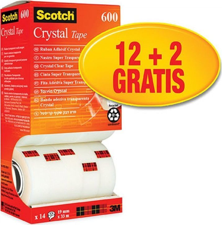 Shirit Scotch Office Crystal (6-1933R14), 19 mm, 33 m, 12 + 2 copë