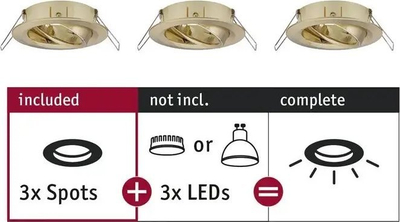 Set spote të futura Paulmann 92489 Choose, 3 copë, 10W, bronz i furçuar