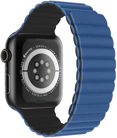 Rrip dore Swissten për Apple Watch, 38/40/41 mm, silikon magnetik, blu e zezë