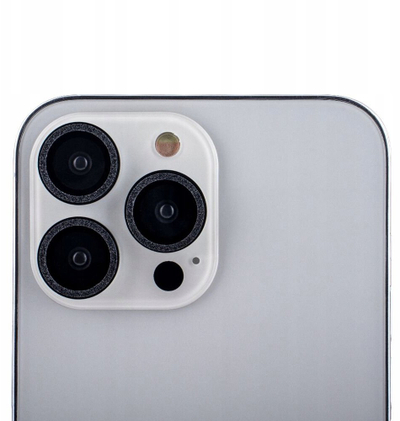 Set xhami për kamerë Guess, iPhone 12 mini 5.4", 2 copë, i zi me shkëlqim