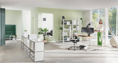 Krah monitori Leitz Ergo Space Saving, për dy monitorë, ergonomik, ngjyrë e zezë