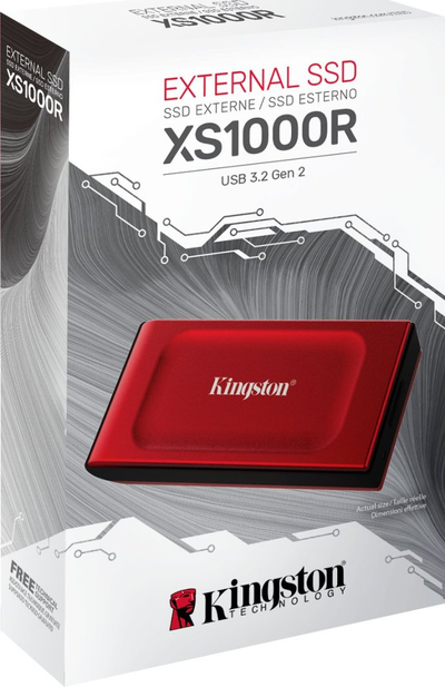 SSD i jashtëm Kingston XS1000R, 2TB, portabël, i kuq