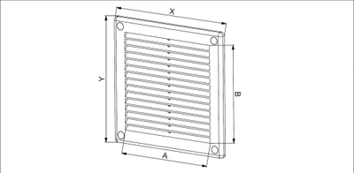 Grilë ventilimi AWENTA TRU2, 150 x 150mm, me rrjetë, e bardhë