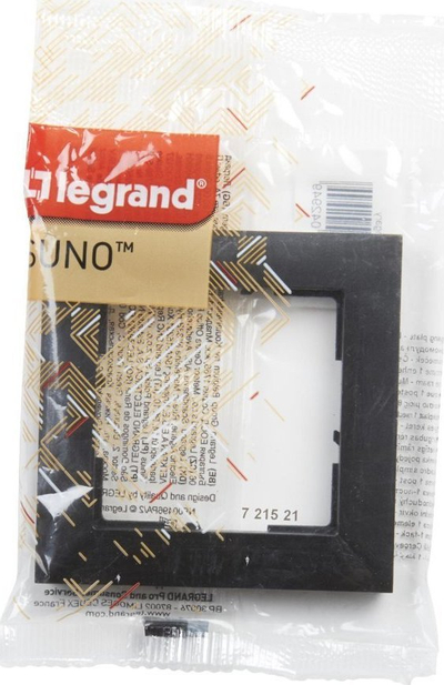 Kornizë Legrand SUNO Single 721521, për 1 element, plastike, e zezë