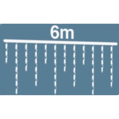 Drita perde për zbukurim Luminous Icicle, 180 LED, 6 m, të bardha të ftohta