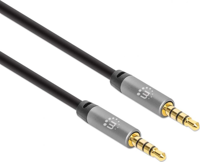 Kabllo audio Manhattan Stereo Aux, 3.5mm, 5m, bardhë me argjend