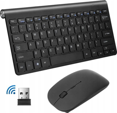 Set tastierë dhe mi kompjuterik wireless, USB 2.4GHz, 1200 DPI, i zi