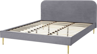 Krevati Velvet FLAYAT, 180 x 200 cm, Super King, gri